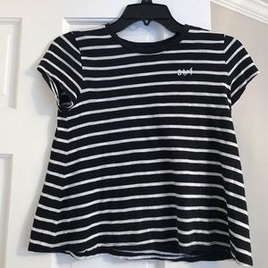 Navy and white striped Abercrombie Kids t-shirt